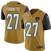 Nike Men's Jaguars 27 Leonard Fournette Gold Color Rush Limited Jersey,baseball caps,new era cap wholesale,wholesale hats